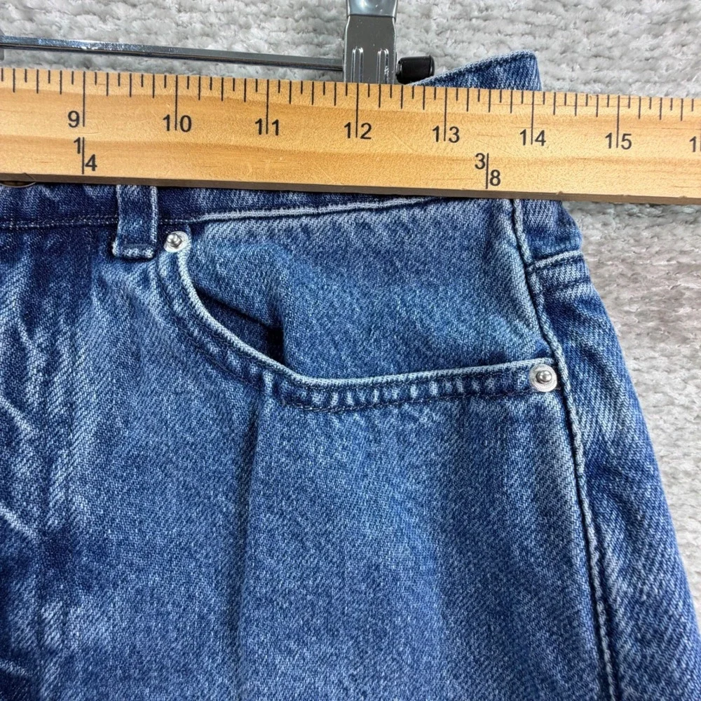 H&M Denim Maxi Skirt 100% Cotton Front Slit Size 6 Blue Streetwear High Rise